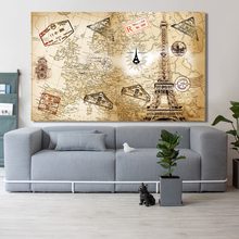 Modern World Map Posters and Prints Wall Art Canvas Painting World Map Decorative Pictures for Living Room Home Decor No Frame 2024 - buy cheap