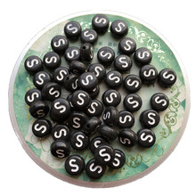 High Quality 100pcs 4*7MM Flat Coin Round Acrylic Letter Beads Single Character S Printing Plastic Alphabet Spacer Beads 2024 - buy cheap