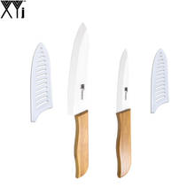 4 Inch Utility 6 Inch Chef Ceramic Knife XYJ Brand Bamboo Handle Sharp Blade Kitchen Knife + Two Cover 2 Pcs Set Cooking Tools 2024 - buy cheap