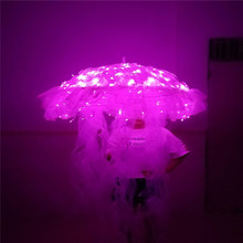 DC24 Pink led light Jellyfish umbrella ballroom dancer led costumes catwalk bar club performance party wears dress dj show cloth 2024 - buy cheap