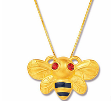 Luxury Fashion  Pure 24k Yellow Gold Red  Eye Bee Pendant 2g 2024 - buy cheap