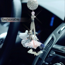 Accesorios de decoración para coche, adorno para Interior de coche, colgante para espejo retrovisor, bola de cristal de diamante a la moda, regalo bonito 2024 - compra barato