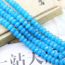 Hot sale 5x8mm faceted blue chalcedony abacus shaped loose beads fashion jewelry making 15" 2024 - buy cheap