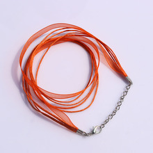 Wholesale 100pcs/lot 18inch Adjustable Organza Cord Chain 4mm Orange Necklace Cord With Lobster Clasp For Necklace DIY Making 2024 - buy cheap