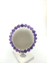 8MM Purple Crystal bracelet Lotus bracelets Fashion bracelets yoga mala bracelet beads Lotus pendant Purple Quartz beads 2024 - buy cheap