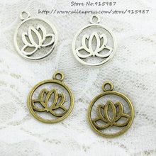 Sweet Bell (50 pieces/lot) 20*24mm two color Metal Alloy Lotus Flower Charms Jewelry Making Charms D0684 2024 - buy cheap