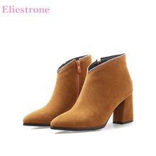 Nova marca de inverno glamour amarelo preto mulheres tornozelo casamento botas sexy saltos altos senhora sapatos festa ab286 mais tamanho grande 32 10 43 47 2024 - compre barato