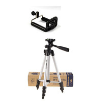 Tripé Com 3-Way Cabeça Tripé + Suporte Do Telefone Suporte para D7100 D90 D3100 DSLR NEX-5N 650D 70D 600D 2024 - compre barato