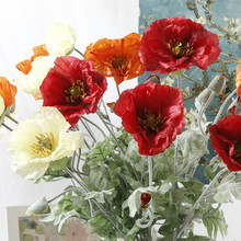 1 шт., искусственные большие цветы мака, ветка для весны, украшение на свадьбу, длинный стебель, искусственные цветы, цветы 2024 - купить недорого