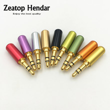 100Pcs Colorful Aluminum New 3.5mm 3 Pole Male Stereo Plug Headphone Jack Audio Connectors Repair Headphone Cable Solder 2024 - buy cheap