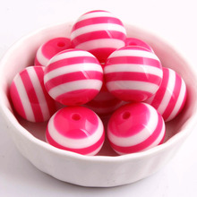 Kwoi vita Крупные круглые 20 мм горячий розовый цвет 100 шт. смолы полоски бусины ювелирные изделия 2024 - купить недорого