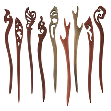 Vintage Bun Hair Stick Pick Natural Wooden Sandalwood Handmade Ethnic Hairpin 2024 - buy cheap
