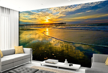 Настенные обои с пейзажем на заказ, фрески с изображением восхода и Морского Пейзажа для спальни, фона под телевизор, водонепроницаемые обои 2024 - купить недорого
