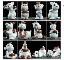 Cute 12 zodiac decorative ceramic crafts rat sheep monkey rooster dog pig animal zodiac crafts sculpture statues Home 2024 - buy cheap