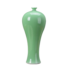 Jingdezhen ceramic vase pure handmade beauty vase antique bean green glaze living room decorations handicrafts porcelain 2024 - buy cheap