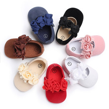 New Princess Flower Girls Infant shoes First walkers Crib Shoes baby Prewalker soft bottom Cute Baby Shoes 0-18 Months 2024 - buy cheap