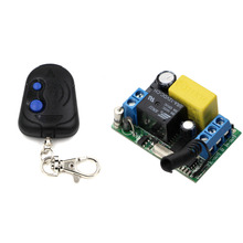 Interruptor de controle remoto sem fio, receptor universal com relé ac 220v 1ch, 2 botões, transmissor, lâmpada led