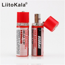 Аккумуляторная батарея LiitoKala AA Mini, 2 шт., Nimh AA 1,2 В, 1450 мАч, NIMH USB AA 1450 с цветной картой CE FCC ROHS 2024 - купить недорого