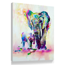 Pintura abstracta colorida de elefante, pósteres e impresiones en lienzo, arte de pared, pintura, cuadros, decoración, salón, póster, imágenes 2024 - compra barato