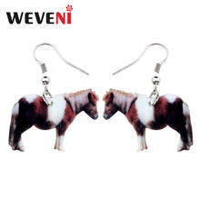 WEVENI Acrylic Cartoon Mini Horse Earrings Drop Dangle Australian Animal Jewelry For Women Girls Teens Gift Charms Dropshipping 2024 - buy cheap