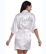 PDTY 01 Silver Writing Bridal Wedding Robes Bride Bridesmaid Maid of Honor Women Party Robe Custom Name and Date Get Ready Robes 2024 - buy cheap