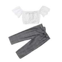 2 шт., детский хлопковый комплект из блузки и брюк 2024 - купить недорого