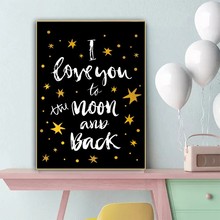 I love You to The Moon and Back Nursery Posters for Baby Room Quotes Canvas Painting Prints Wall Art Pictures Kids Room Gift 2024 - compre barato