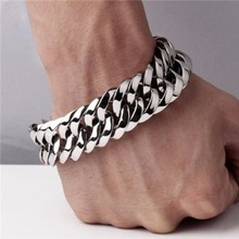 Fashion New Link Chain Stainless Steel Bracelet Men Heavy 20mm / 30mm Wide Men's Bracelets Double Curb Chain Wristband 2024 - buy cheap