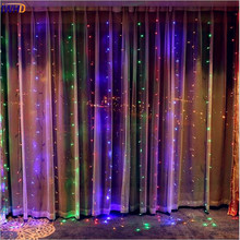 Guirnalda de luces LED para el hogar, guirnalda de luces de cristal de 3x1,5 M para exteriores, Año Nuevo, Navidad 2024 - compra barato