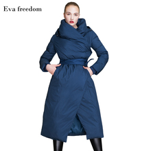 Abrigo de plumón con capucha para mujer, chaqueta con cintura ajustable, de gran tamaño, Eva, freedom, Invierno 2024 - compra barato