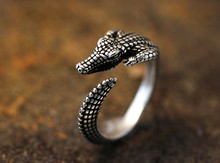 Adjustable Retro Crocodile Ring Alligator Ring Antique Silver Animal Ring Free Size gift idea fashion 2024 - buy cheap