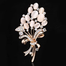 OneckOha Hot Selling Fashionable Opal Stone Flower Brooch Pin Rhinestone Garment Accessories Birthday Gift 2024 - buy cheap