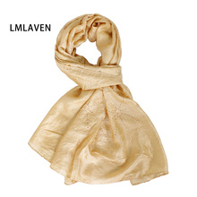 LMLAVEN spring solid color scarf linen hijab diamond shimmer scarves shawl muslim hijabs women headband wraps fashion bandana 2024 - buy cheap