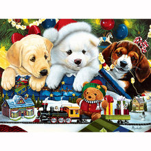 100% Full Round 5D Diy Diamond Painting full square Christmas Animals Diamond Inlay Diamond Embroidery Home Decoration 2024 - buy cheap