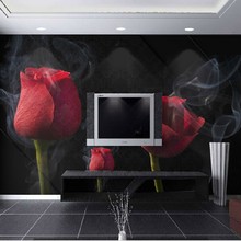 beibehang 3D three-dimensional non-woven wallpaper modern minimalist living room TV backdrop roses papel de parede para quarto 2024 - buy cheap