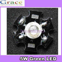 10pcs 5W Green High Power LED Light Emitter 520-530NM with 20mm Star Heatsink 2024 - купить недорого