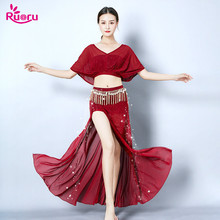 Ruoru New 3 Piece Belly Dance Set Belly Dance Practice Wear Bellydance Costume Skirt Tops Dress with belt Dance Wear 2024 - buy cheap