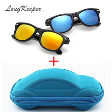 LongKeeper-gafas de sol modernas para niños, lentes de sol para niñas, protección UV 400 con funda, regalo para niños 2024 - compra barato