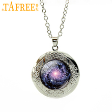 TAFREE-collar de medallón de nebulosa para mujer, colgante de cristal con forma de triángulo, cúpula de cabujón, diseño Simple, Galaxia, universo, espacio, joyería N910 2024 - compra barato