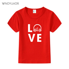 2021 nova moda verão camiseta crianças amor música engraçado impresso t camisa meninos meninas crianças rock punk tshirts roupas hip hop 2024 - compre barato