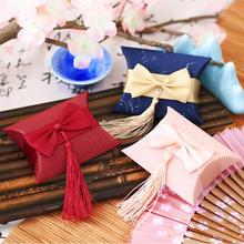 50pcs Chinese Style  Pillow Shape Baby Shower Candy Box Wedding Favors and Gifts Boxes Birthday Party Decoration for Guests 2024 - buy cheap