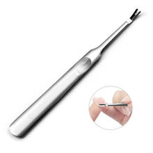 2017  Cuticle Pusher Stainless steel Cuticle Pusher Trimmer Remover Pedicure Manicure Nail Art Tools Nail Cuticle 2024 - buy cheap