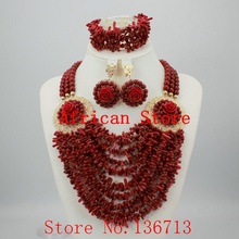 2016 New African Red Coral Beads Jewelry Set for Women Jewelry Set Wedding Bridal Necklace Set Free Shipping HD329-4 2024 - buy cheap