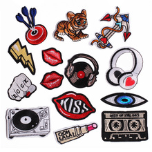 Mouth Music Instrument Hand Fabric Patch Embroidered Iron on Patches For Clothing DIY Decoration Clothes Stickers Applique Badge 2024 - buy cheap