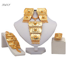 Fani-Conjunto de joyería nigeriana para mujer, accesorios de boda, conjunto de joyería nupcial africana de moda, conjunto de joyería de Color dorado de Dubái 2024 - compra barato