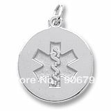 100pcs a lot  rhodium plated medical alert charm 2024 - buy cheap