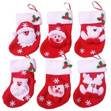 6 pcs mini Christmas stocking / socks candy bag Christmas Gift Bag Navidad Storage Bags Christmas Decoration LW0050 2024 - buy cheap