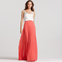 Женская шифоновая юбка макси в стиле бохо, длинная Плиссированная юбка до пола с высокой талией, индивидуальный пошив 2024 - купить недорого
