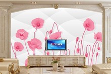 Papel tapiz 3d con diseño de flores rosas para pared, tapiz moderno con diseño de flores para sala de estar, sofá, TV, dormitorio, Grandes murales 2024 - compra barato