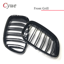 One Pair Gloss Black Dual Slat Front Grille For BMW 5 Series F07 GT Front Bumper Kidney Grille Mesh 2024 - buy cheap